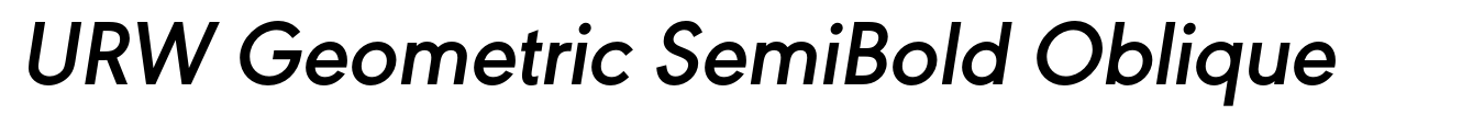 URW Geometric SemiBold Oblique